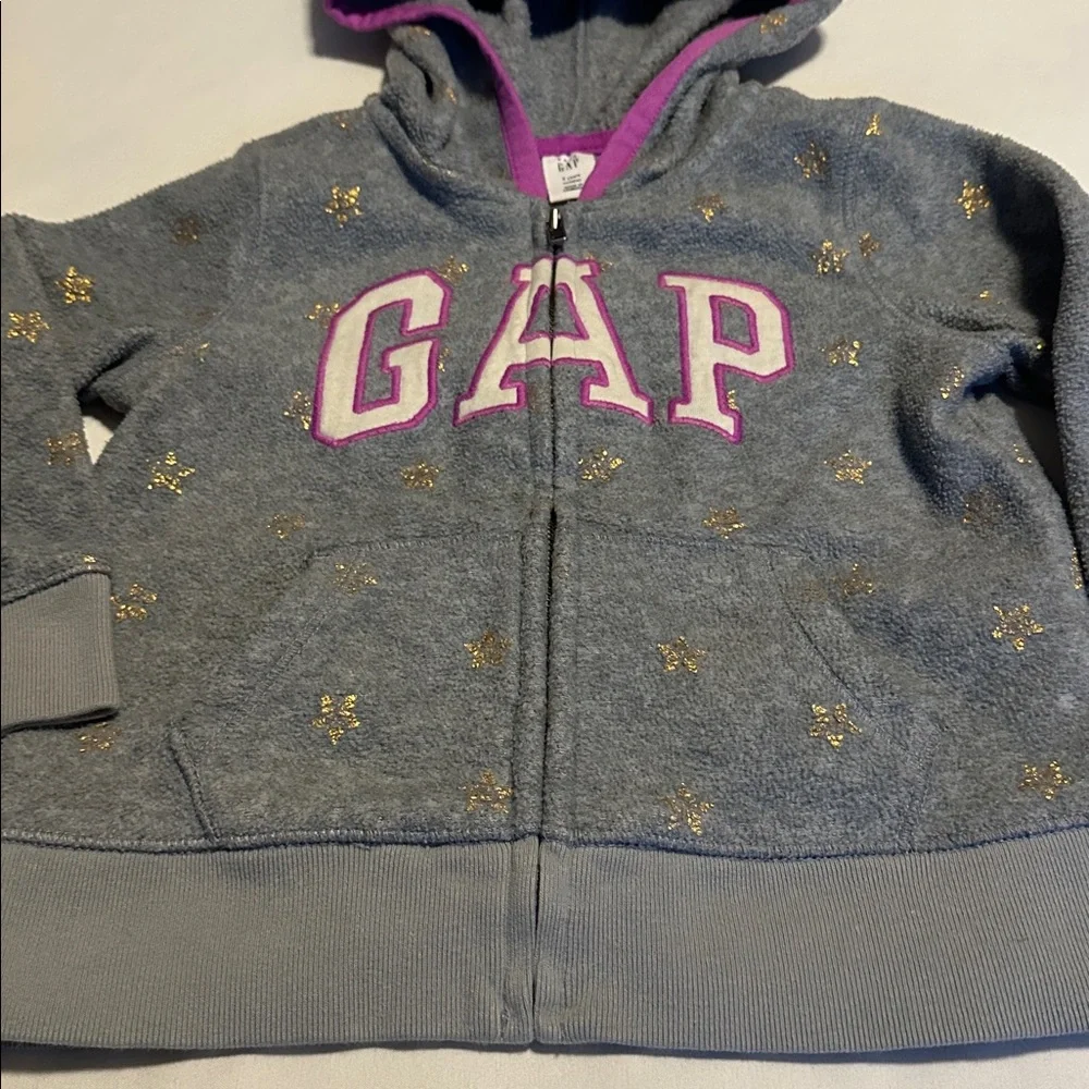 GAP Kids Gray Hoodie with Pink and Gold Details